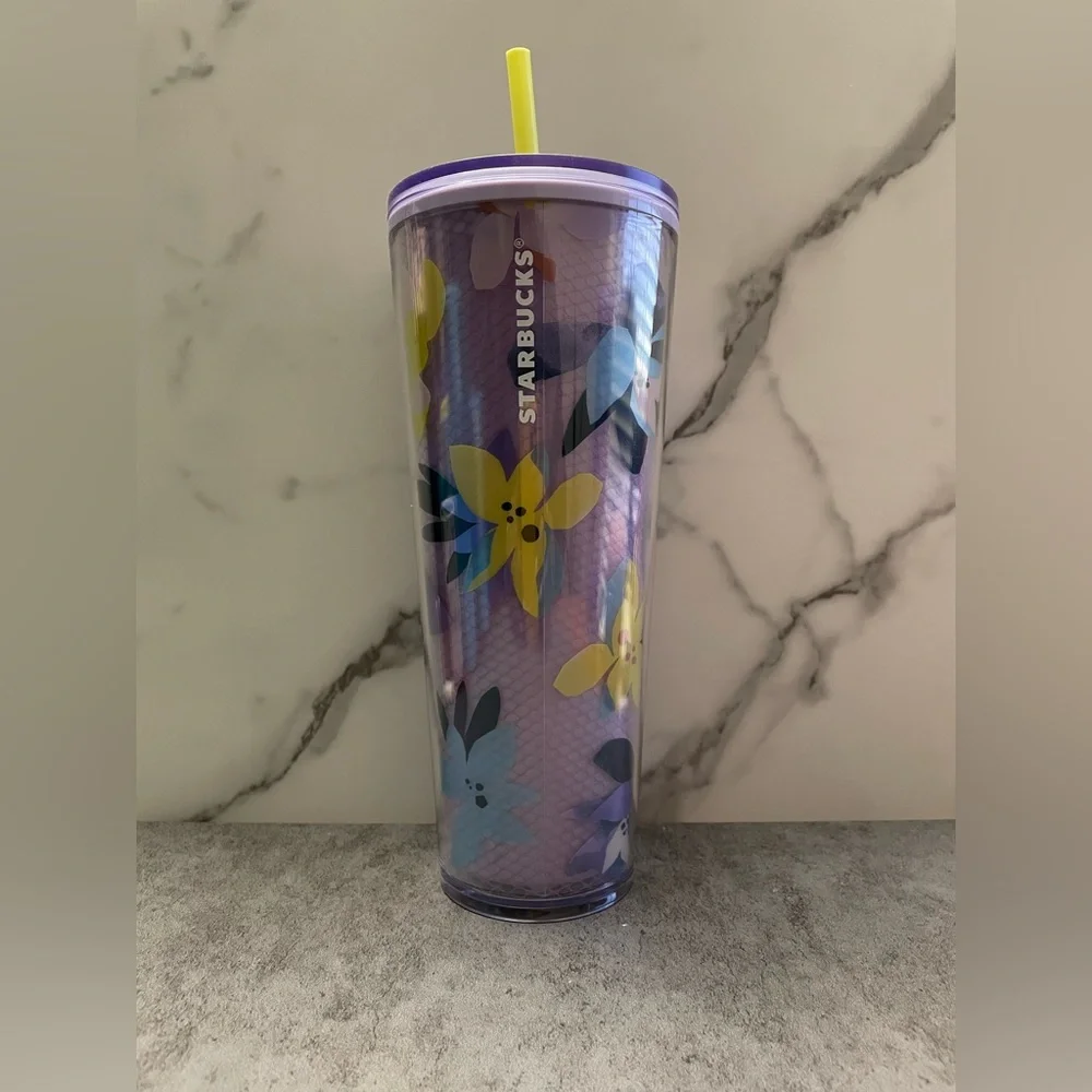 NWT Starbucks Winter 2023 Drifting Magnolias Venti Cold Cup Tumbler - Picture 1 of 10